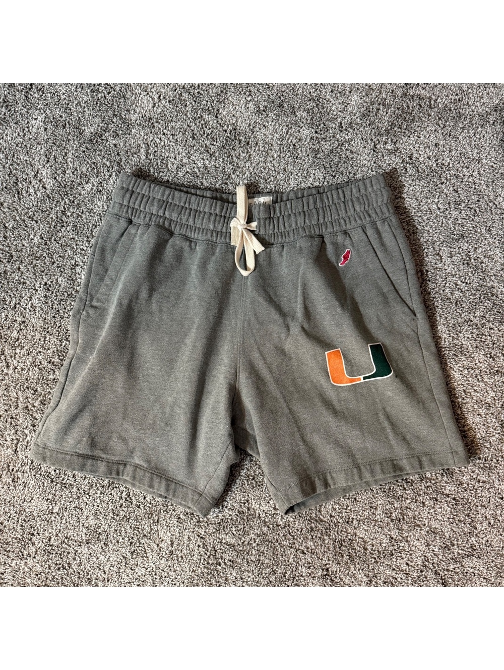 League University of Miami Gray Athletic Shorts Size Large